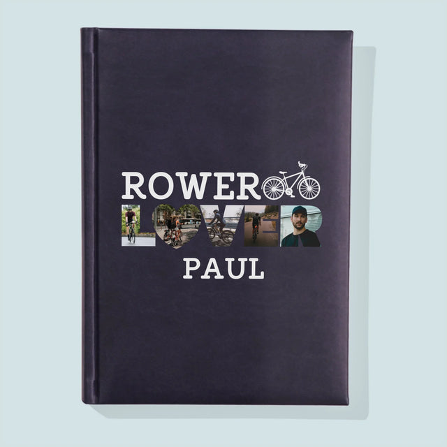 Buchstaben-Collage: Fahrradliebhaber - Notizbuch