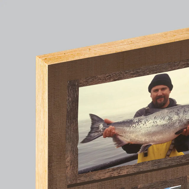 Fotocollage: Angeln - Druck Auf Holz