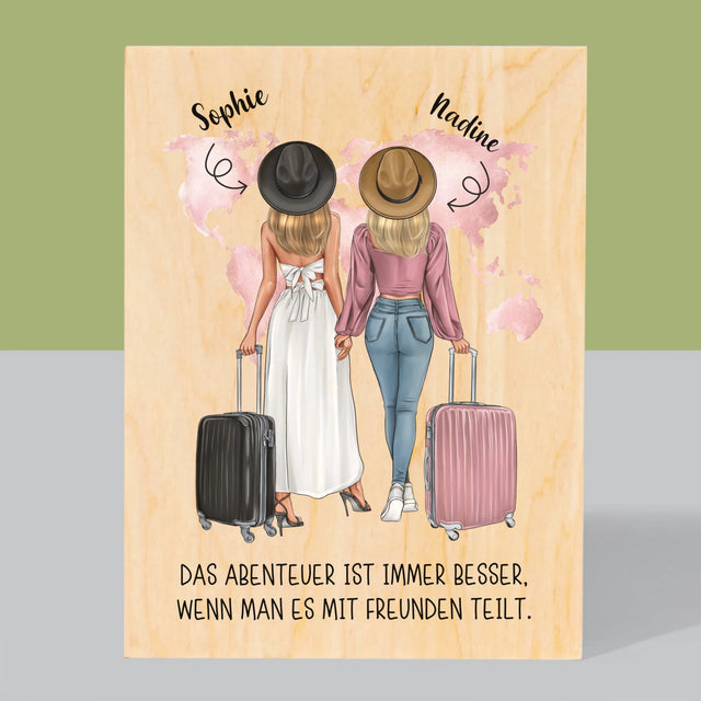 Avatar Creator: Reisende Freundinnen - Druck Auf Holz