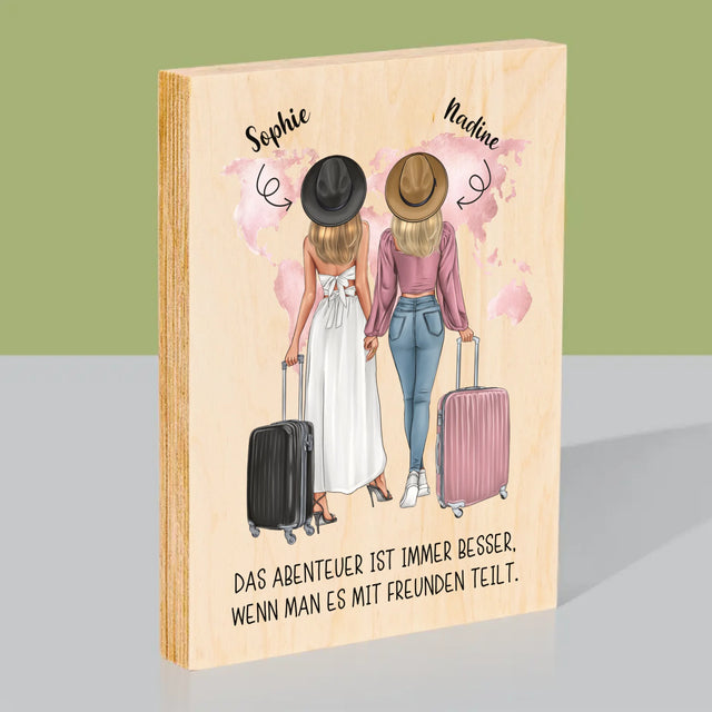Avatar Creator: Reisende Freundinnen - Druck Auf Holz