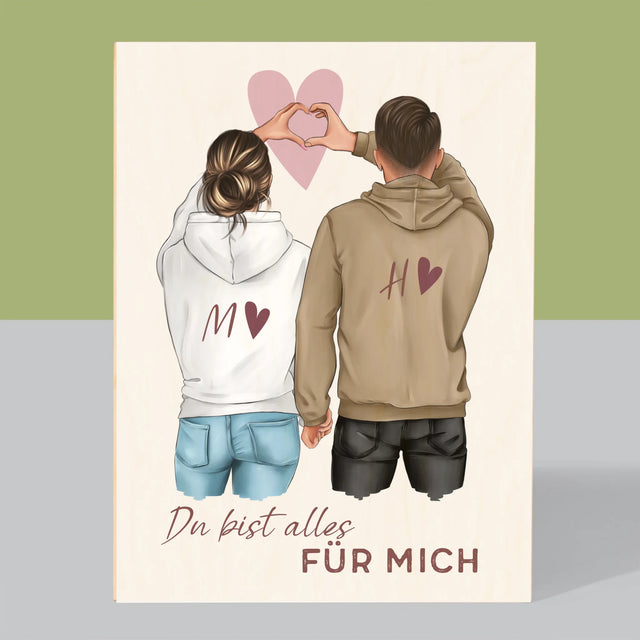 Avatar Creator: Paar Herz - Druck Auf Holz