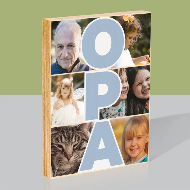 Fotocollage: Opa - Druck Auf Holz