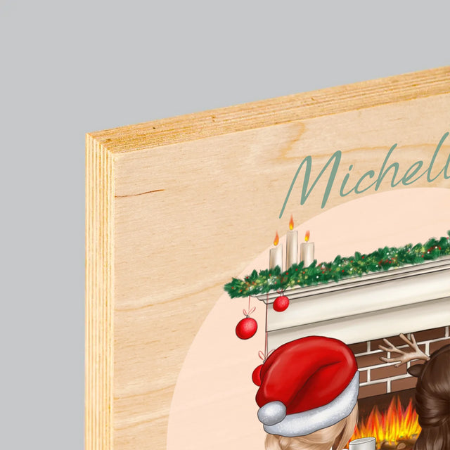 Avatar Creator: Beste Freundinnen Weihnachten - Druck Auf Holz