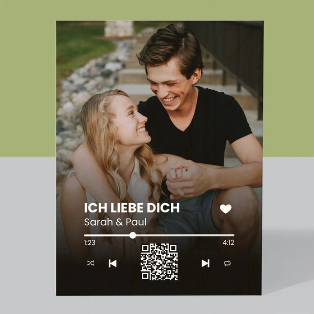 Foto Und Unterschrift: Euer Lied-Qr-Code - Druck Auf Holz