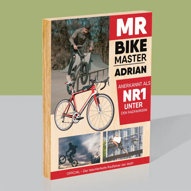 Magazin-Cover: Mr Bike Master - Druck Auf Holz