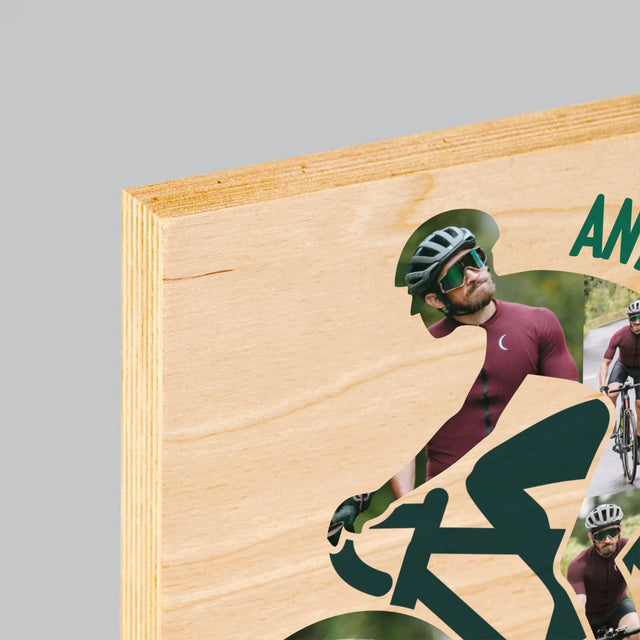 Form-Collage: Das Leben Ist Besser Auf Dem Fahrrad - Druck Auf Holz