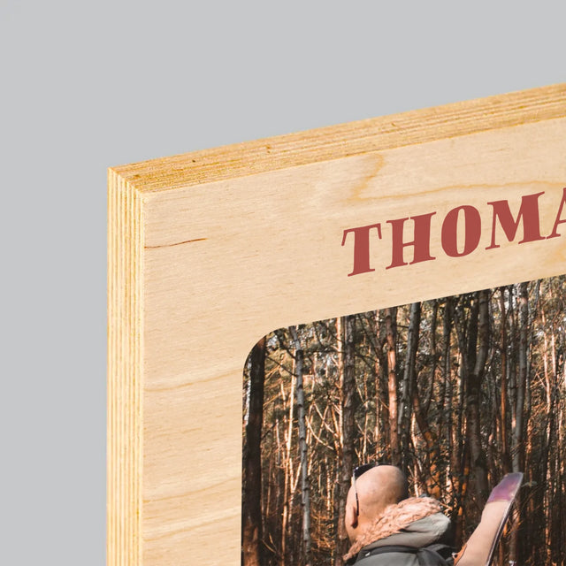 Foto Und Unterschrift: Der Hirsch - Druck Auf Holz