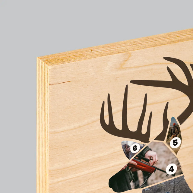 Form-Collage: Bester Jäger - Druck Auf Holz