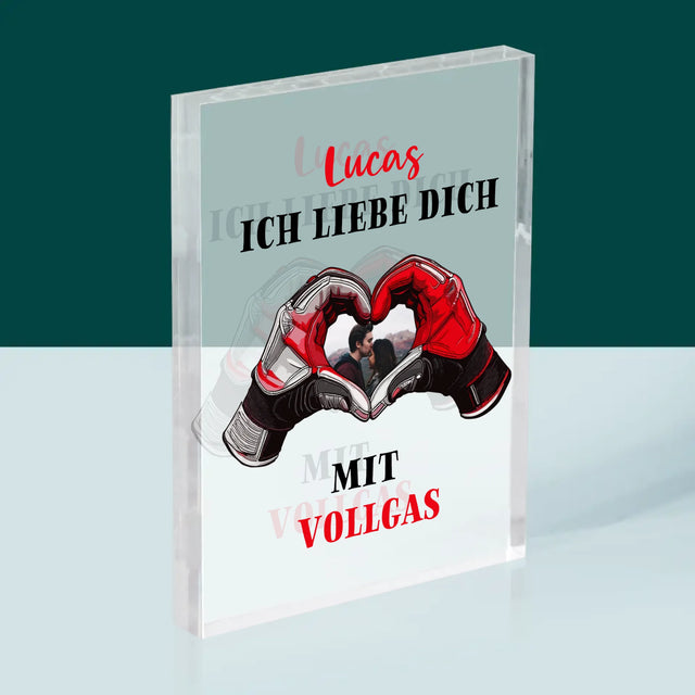 Foto Und Unterschrift: Ich Liebe Dich In Vollen Zügen - Druck Auf Acrylglas