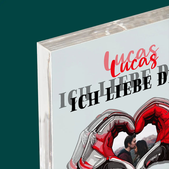 Foto Und Unterschrift: Ich Liebe Dich In Vollen Zügen - Druck Auf Acrylglas