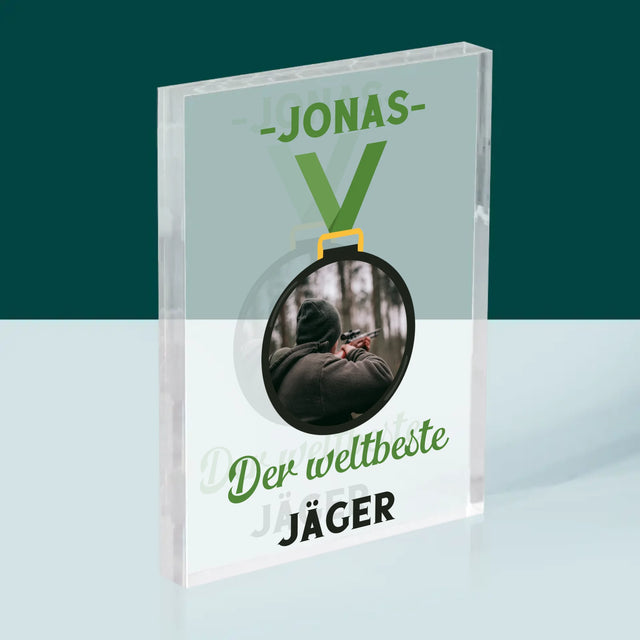 Foto Und Unterschrift: Der Weltbeste Jäger - Druck Auf Acrylglas