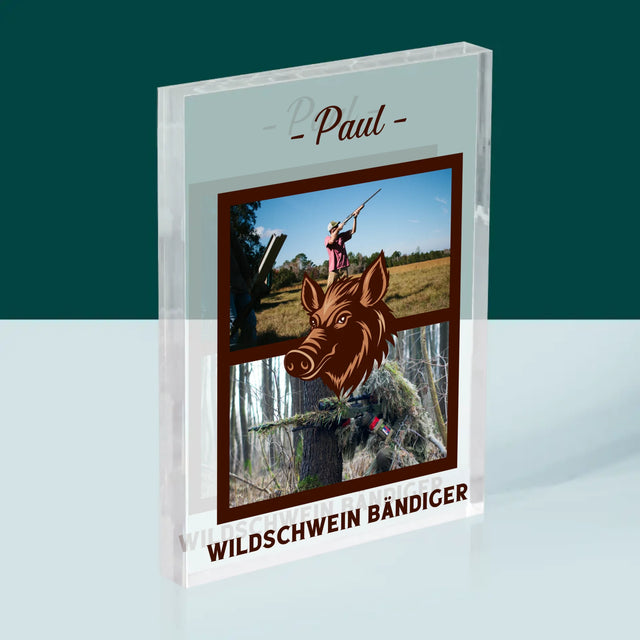 Fotocollage: Wildschwein Bändiger - Druck Auf Acrylglas