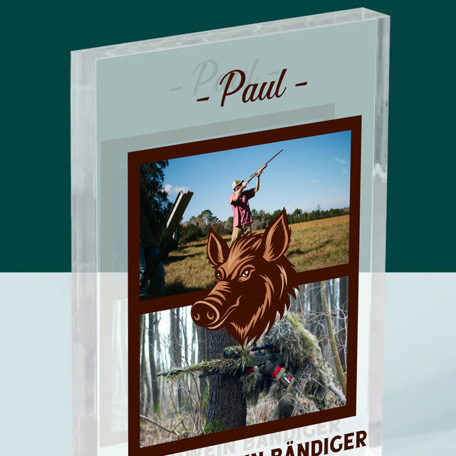 Fotocollage: Wildschwein Bändiger - Druck Auf Acrylglas