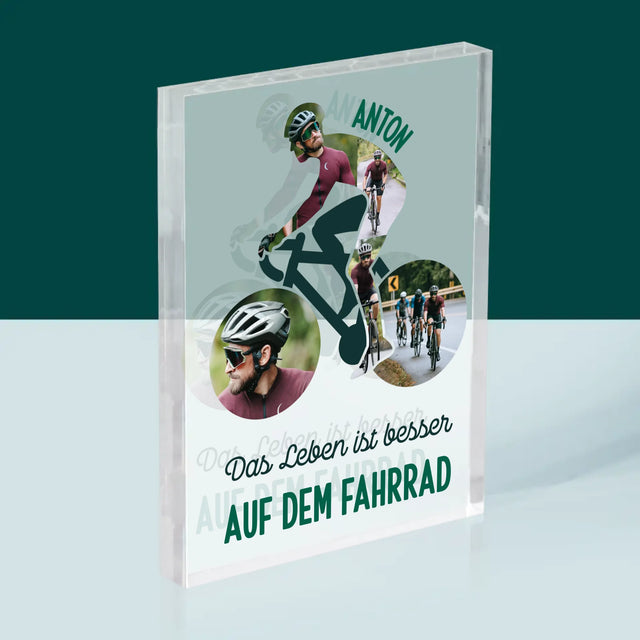 Form-Collage: Das Leben Ist Besser Auf Dem Fahrrad - Druck Auf Acrylglas