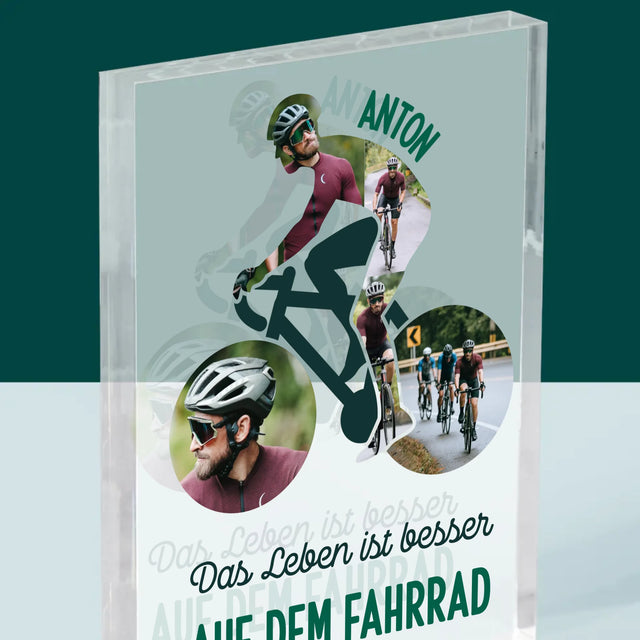 Form-Collage: Das Leben Ist Besser Auf Dem Fahrrad - Druck Auf Acrylglas