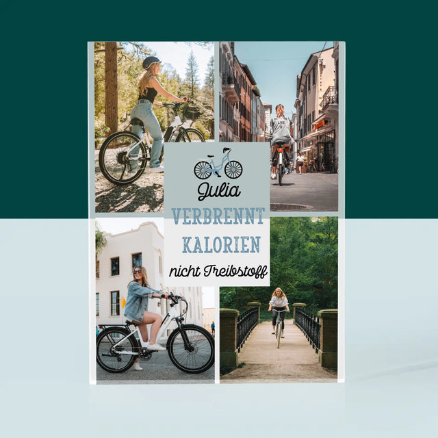 Fotocollage: Verbrennt Kalorien, Nicht Treibstoff - Druck Auf Acrylglas