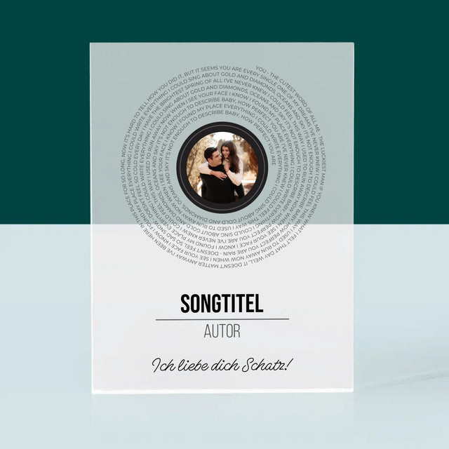 Foto Und Unterschrift: Songtexte Auf Der Platte - Druck Auf Acrylglas