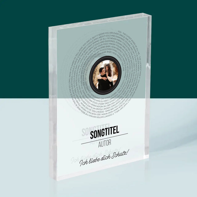Foto Und Unterschrift: Songtexte Auf Der Platte - Druck Auf Acrylglas