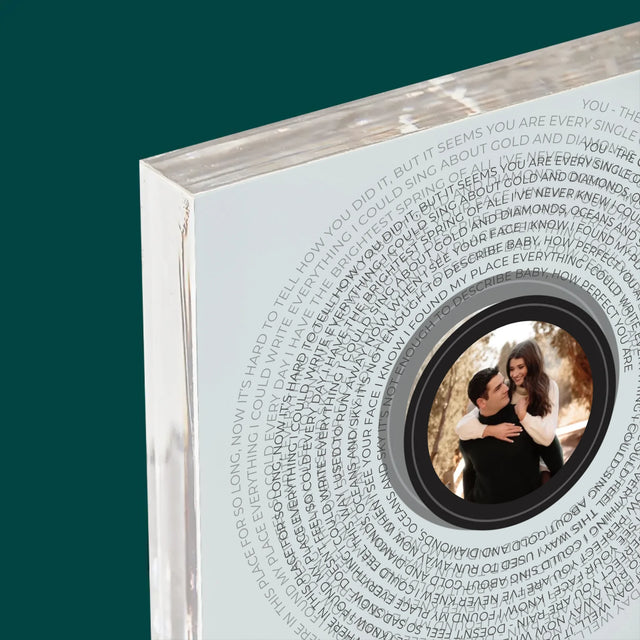 Foto Und Unterschrift: Songtexte Auf Der Platte - Druck Auf Acrylglas