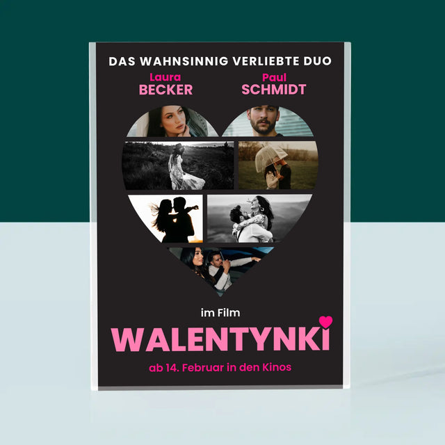 Fotocollage: Filmplakat Zum Valentinstag - Druck Auf Acrylglas