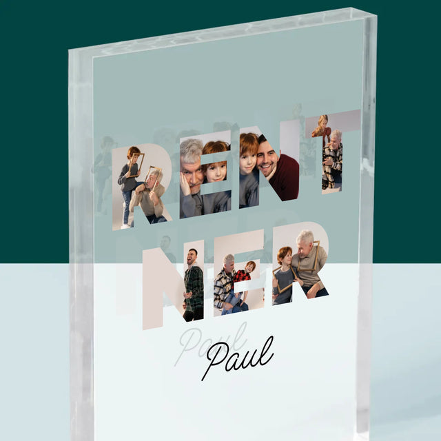 Buchstaben-Collage: Rentner - Druck Auf Acrylglas