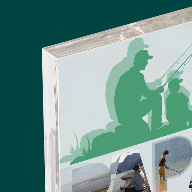 Buchstaben-Collage: Papa - Angler - Druck Auf Acrylglas