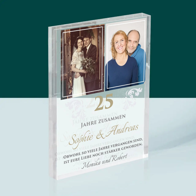 Fotocollage: 25 Jahre Zusammen - Druck Auf Acrylglas