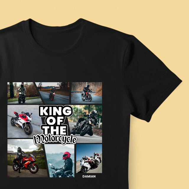Fotocollage: King Of The Motorcycle - T-Shirt Für Herren