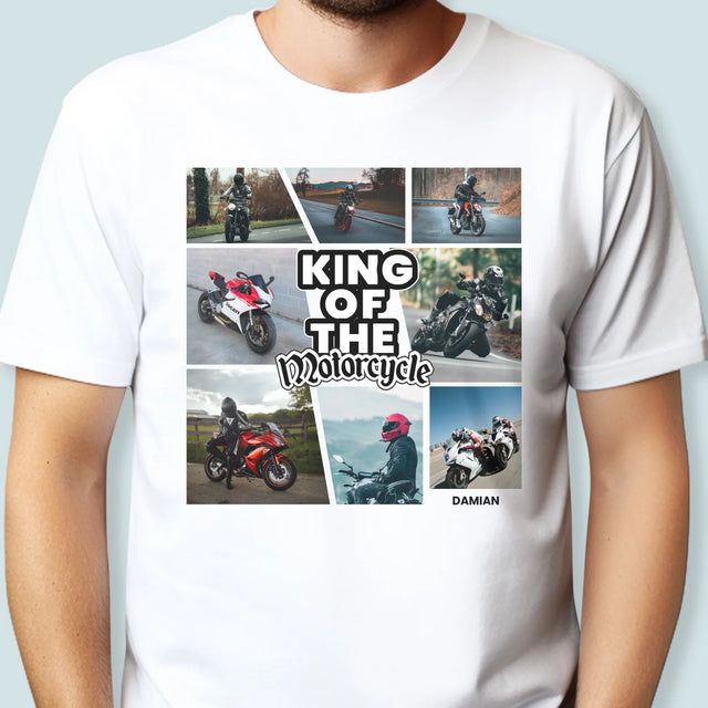 Fotocollage: King Of The Motorcycle - T-Shirt Für Herren
