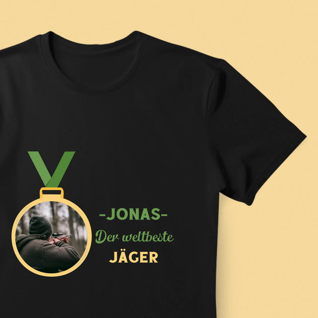 Foto Und Unterschrift: Der Weltbeste Jäger - T-Shirt Für Herren