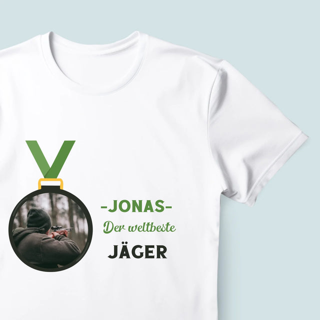 Foto Und Unterschrift: Der Weltbeste Jäger - T-Shirt Für Herren