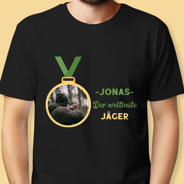 Foto Und Unterschrift: Der Weltbeste Jäger - T-Shirt Für Herren