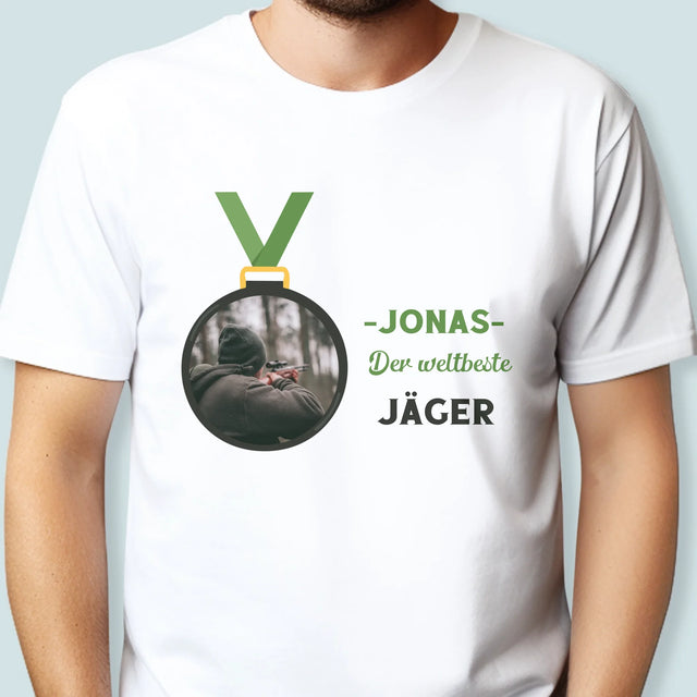 Foto Und Unterschrift: Der Weltbeste Jäger - T-Shirt Für Herren