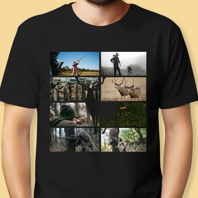 Fotocollage: Der Jäger - T-Shirt Für Herren