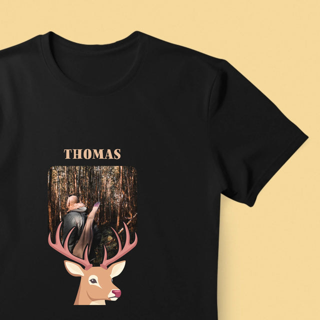 Foto Und Unterschrift: Der Hirsch - T-Shirt Für Herren