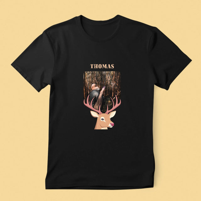 Foto Und Unterschrift: Der Hirsch - T-Shirt Für Herren