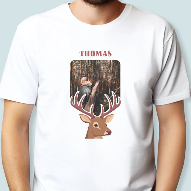Foto Und Unterschrift: Der Hirsch - T-Shirt Für Herren