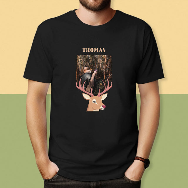 Foto Und Unterschrift: Der Hirsch - T-Shirt Für Herren