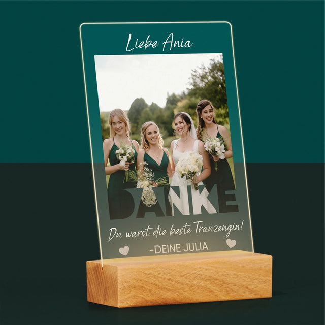 Foto Und Unterschrift: Du Warst Die Beste Trauzeugin - Druck Auf Acrylglas