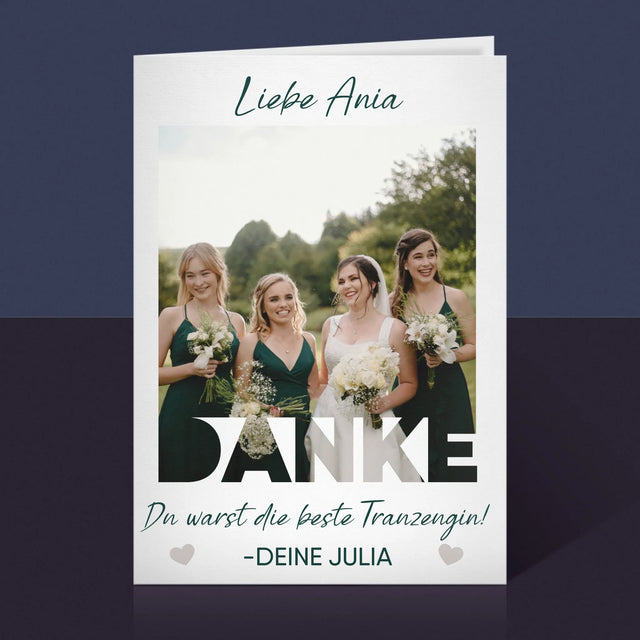 Foto Und Unterschrift: Du Warst Die Beste Trauzeugin - Glückwunschkarte