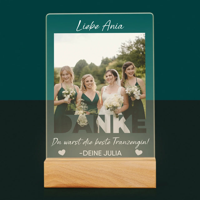 Foto Und Unterschrift: Du Warst Die Beste Trauzeugin - Druck Auf Acrylglas