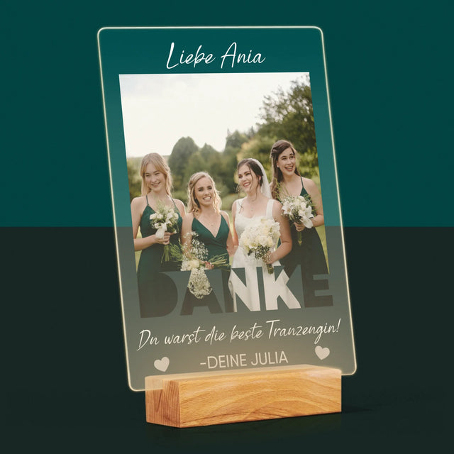 Foto Und Unterschrift: Du Warst Die Beste Trauzeugin - Druck Auf Acrylglas