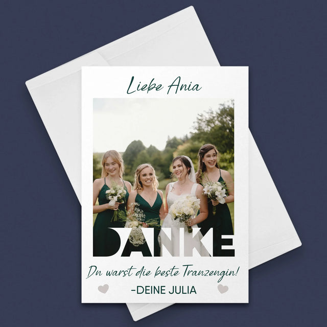 Foto Und Unterschrift: Du Warst Die Beste Trauzeugin - Glückwunschkarte