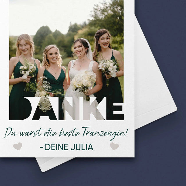 Foto Und Unterschrift: Du Warst Die Beste Trauzeugin - Glückwunschkarte