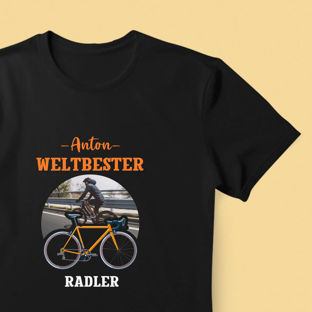 Foto Und Unterschrift: Der Weltbeste Radler - T-Shirt Für Herren