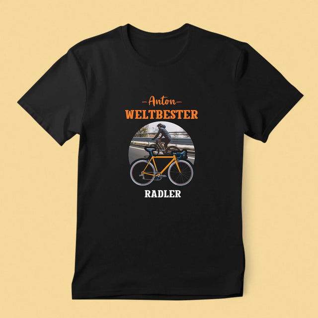 Foto Und Unterschrift: Der Weltbeste Radler - T-Shirt Für Herren