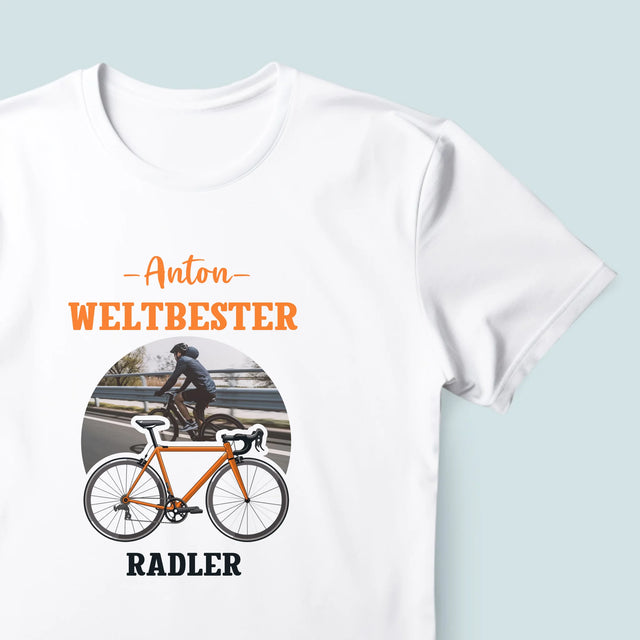 Foto Und Unterschrift: Der Weltbeste Radler - T-Shirt Für Herren