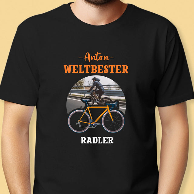 Foto Und Unterschrift: Der Weltbeste Radler - T-Shirt Für Herren