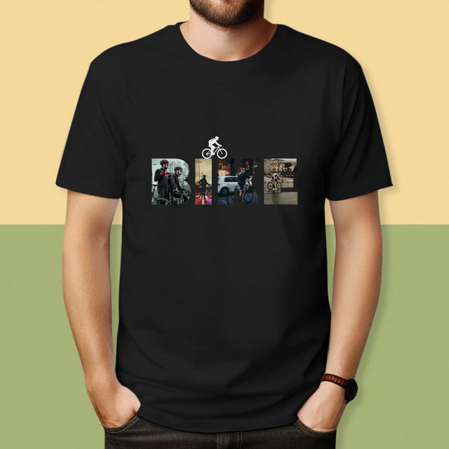 Buchstaben-Collage: Bike - T-Shirt Für Herren