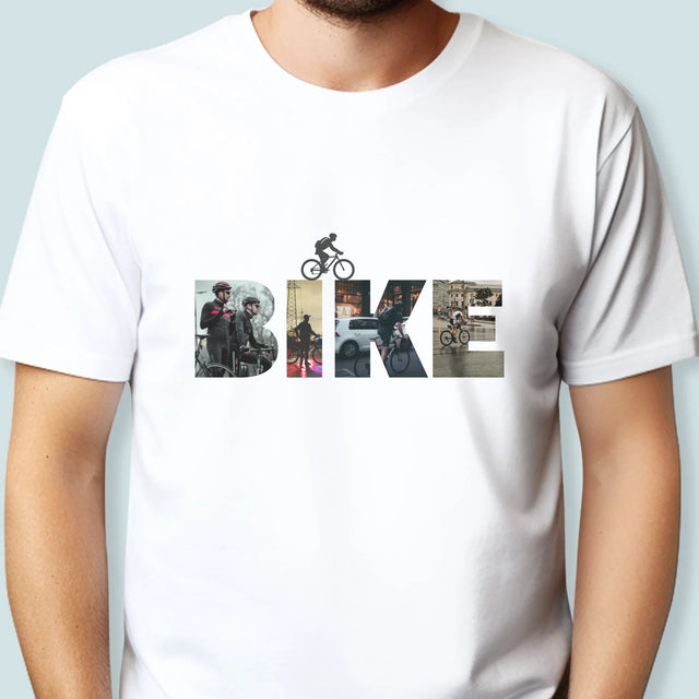 Buchstaben-Collage: Bike - T-Shirt Für Herren